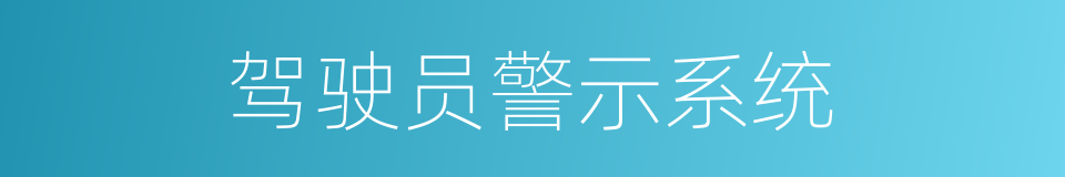 驾驶员警示系统的同义词