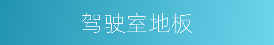 驾驶室地板的同义词