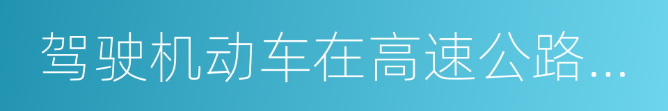 驾驶机动车在高速公路上倒车的同义词