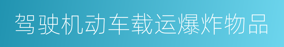 驾驶机动车载运爆炸物品的同义词