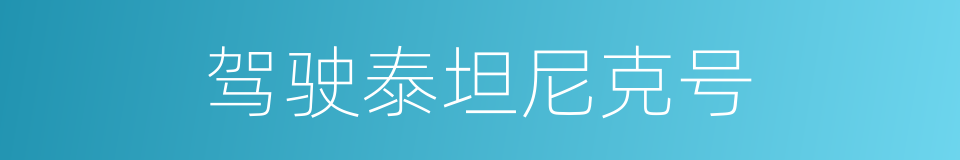 驾驶泰坦尼克号的同义词