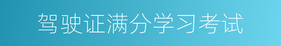 驾驶证满分学习考试的同义词