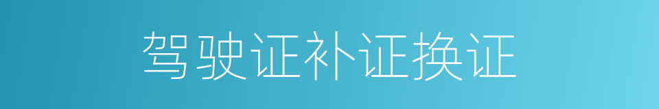 驾驶证补证换证的同义词