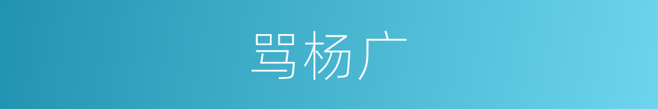 骂杨广的同义词