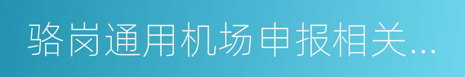 骆岗通用机场申报相关设计及文件编制的同义词