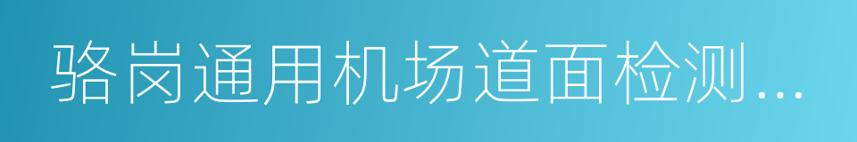 骆岗通用机场道面检测与评价的同义词