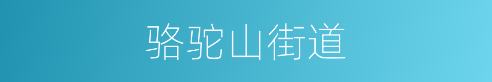 骆驼山街道的同义词