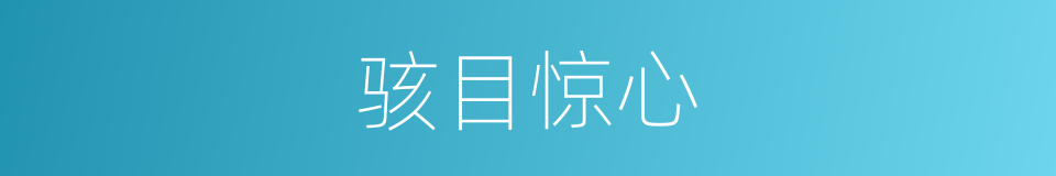 骇目惊心的意思