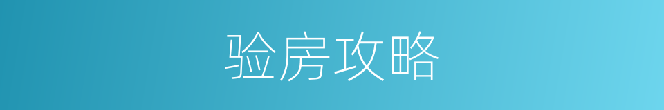 验房攻略的同义词