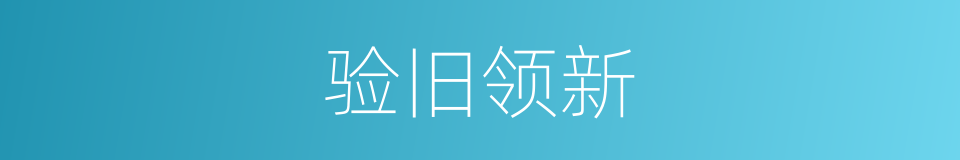 验旧领新的同义词