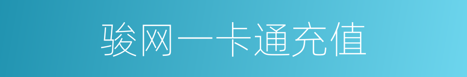 骏网一卡通充值的同义词