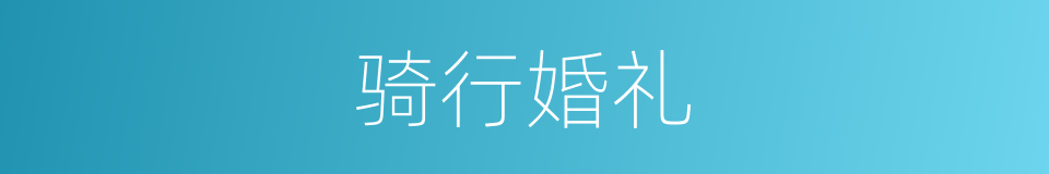 骑行婚礼的意思