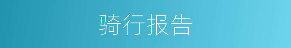 骑行报告的同义词