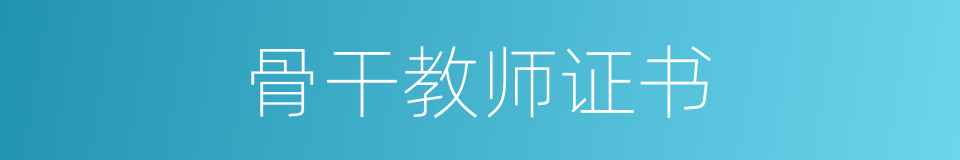 骨干教师证书的同义词
