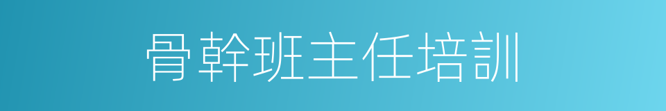 骨幹班主任培訓的同義詞