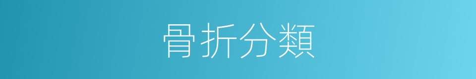 骨折分類的同義詞