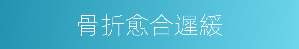 骨折愈合遲緩的同義詞
