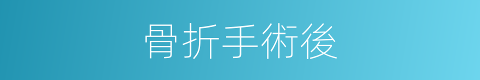 骨折手術後的同義詞