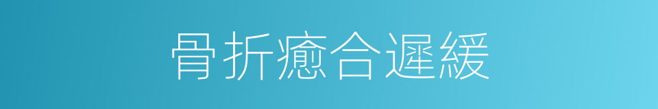骨折癒合遲緩的同義詞