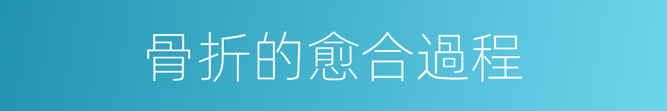 骨折的愈合過程的同義詞