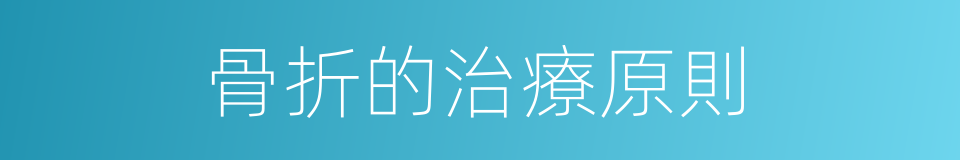 骨折的治療原則的同義詞