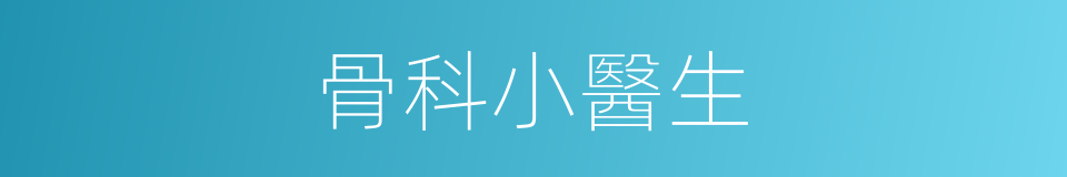 骨科小醫生的同義詞
