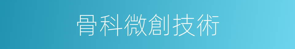 骨科微創技術的同義詞