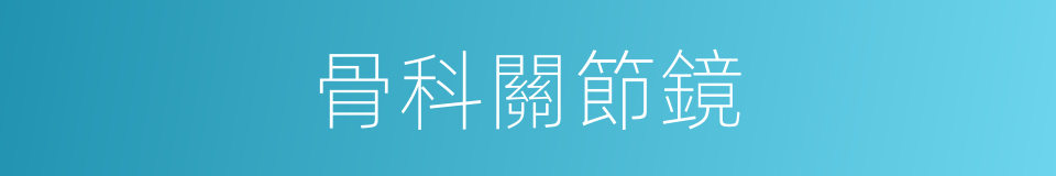 骨科關節鏡的同義詞