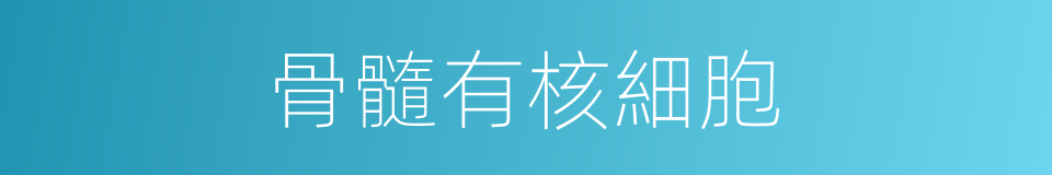 骨髓有核細胞的同義詞