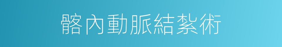 髂內動脈結紮術的同義詞