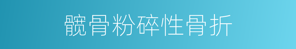 髋骨粉碎性骨折的同义词