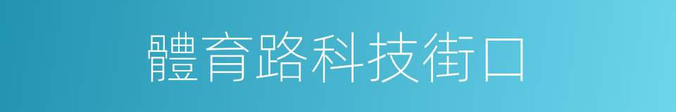 體育路科技街口的同義詞