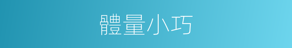 體量小巧的同義詞