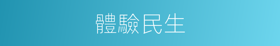 體驗民生的同義詞