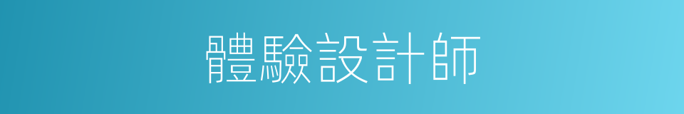 體驗設計師的同義詞