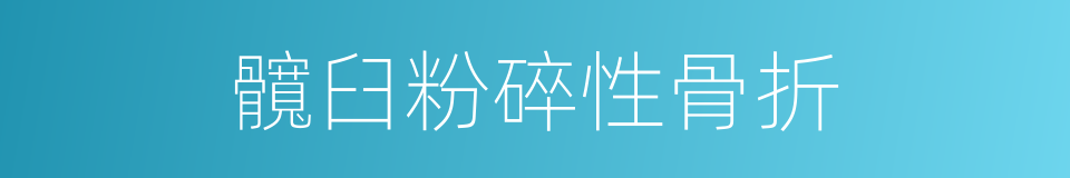 髖臼粉碎性骨折的同義詞