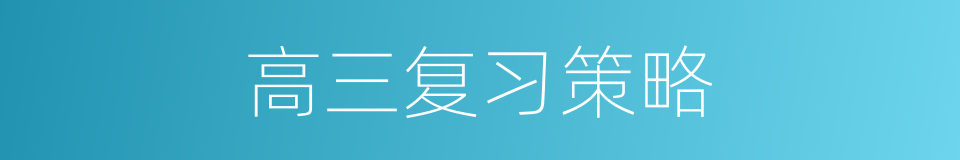 高三复习策略的同义词