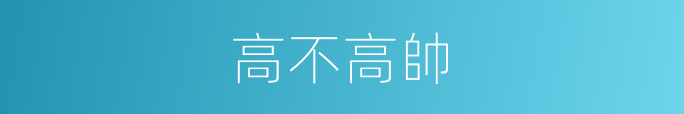 高不高帥的同義詞