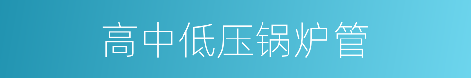 高中低压锅炉管的同义词