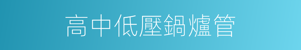 高中低壓鍋爐管的同義詞