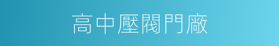 高中壓閥門廠的同義詞