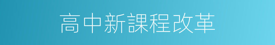 高中新課程改革的同義詞