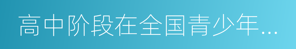 高中阶段在全国青少年科技创新大赛的同义词