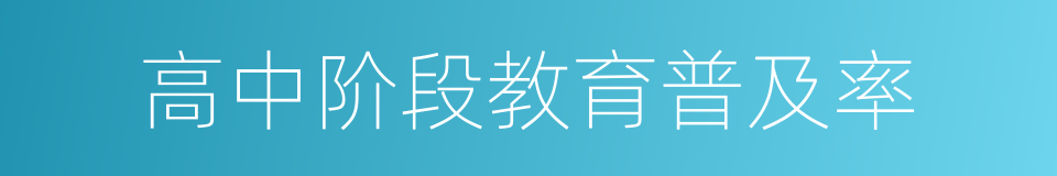 高中阶段教育普及率的同义词