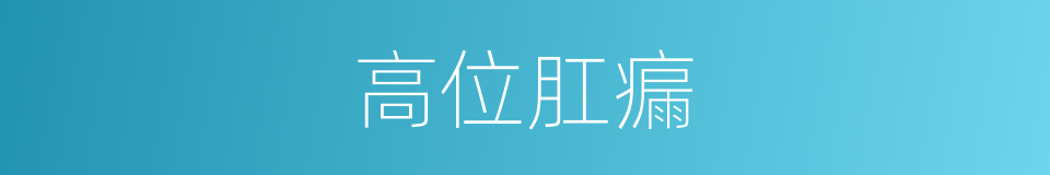 高位肛瘺的同義詞