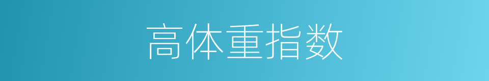 高体重指数的同义词