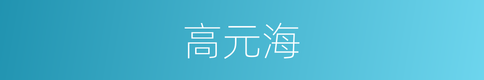 高元海的同义词