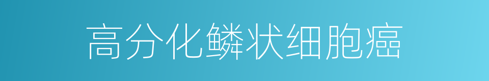 高分化鳞状细胞癌的同义词