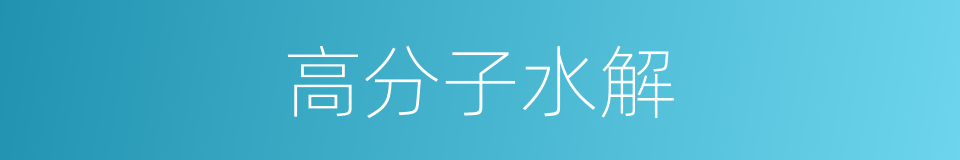 高分子水解的同义词