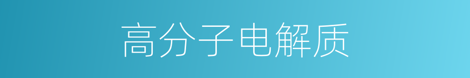高分子电解质的同义词